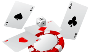 poker-center 4 Aces, a Video Poker dice and casino chips
