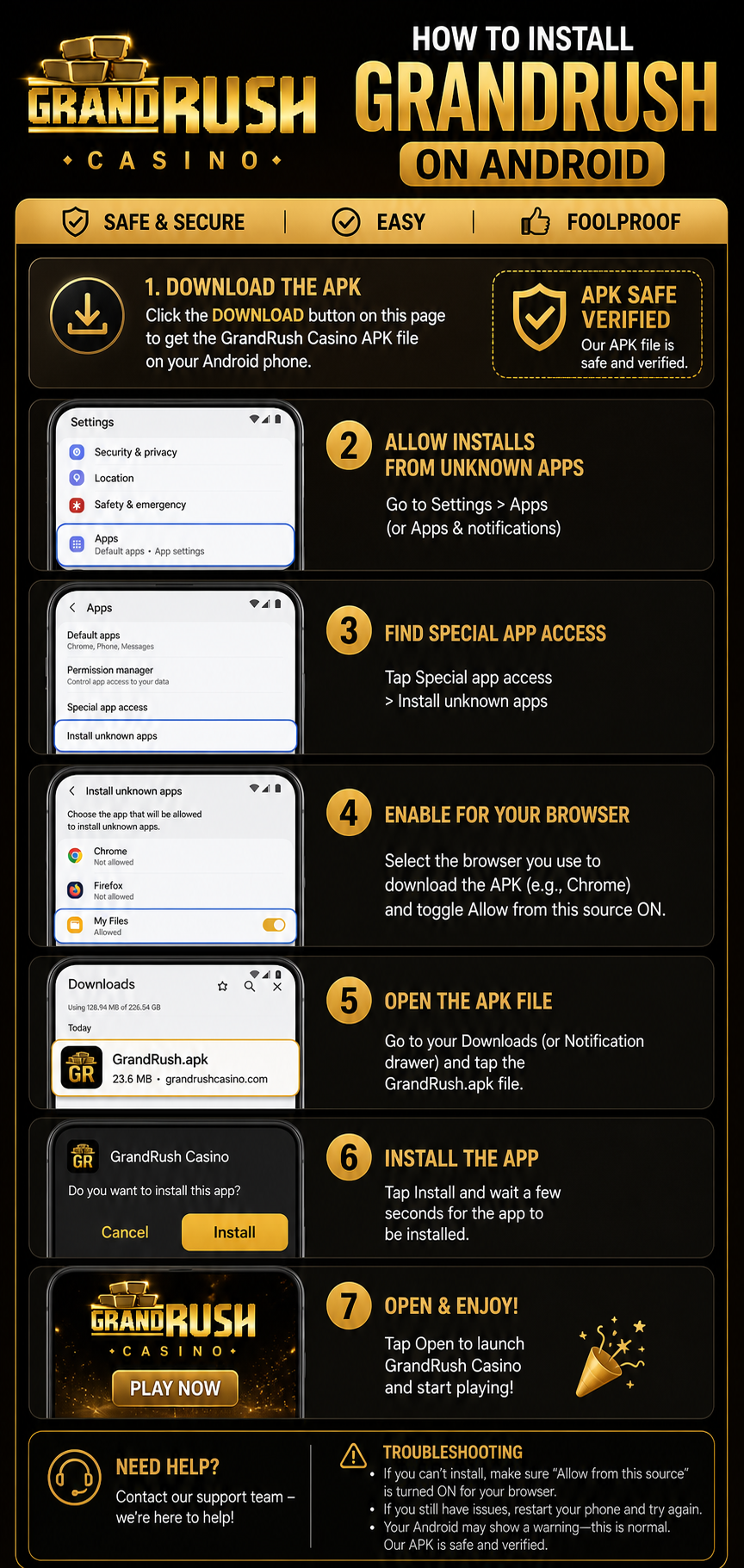 How to install GrandRush on Android