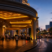 Las Vegas casino hotel editorial illustration