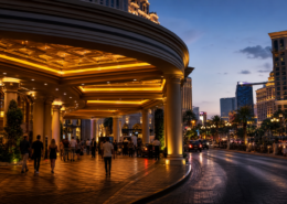 Las Vegas casino hotel editorial illustration