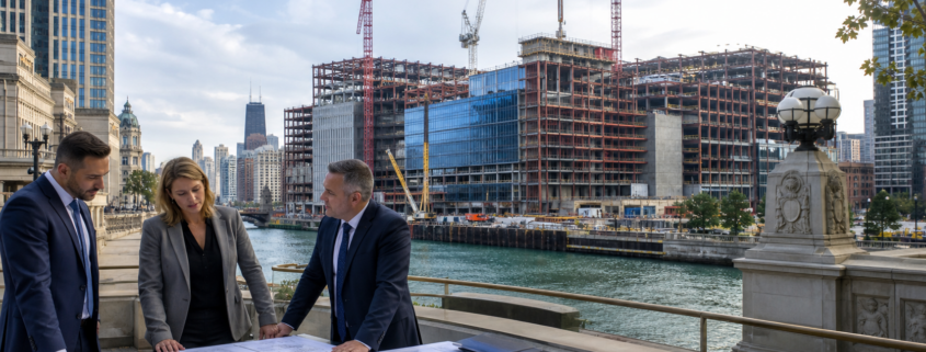 Unbranded Chicago casino construction and civic planning scene