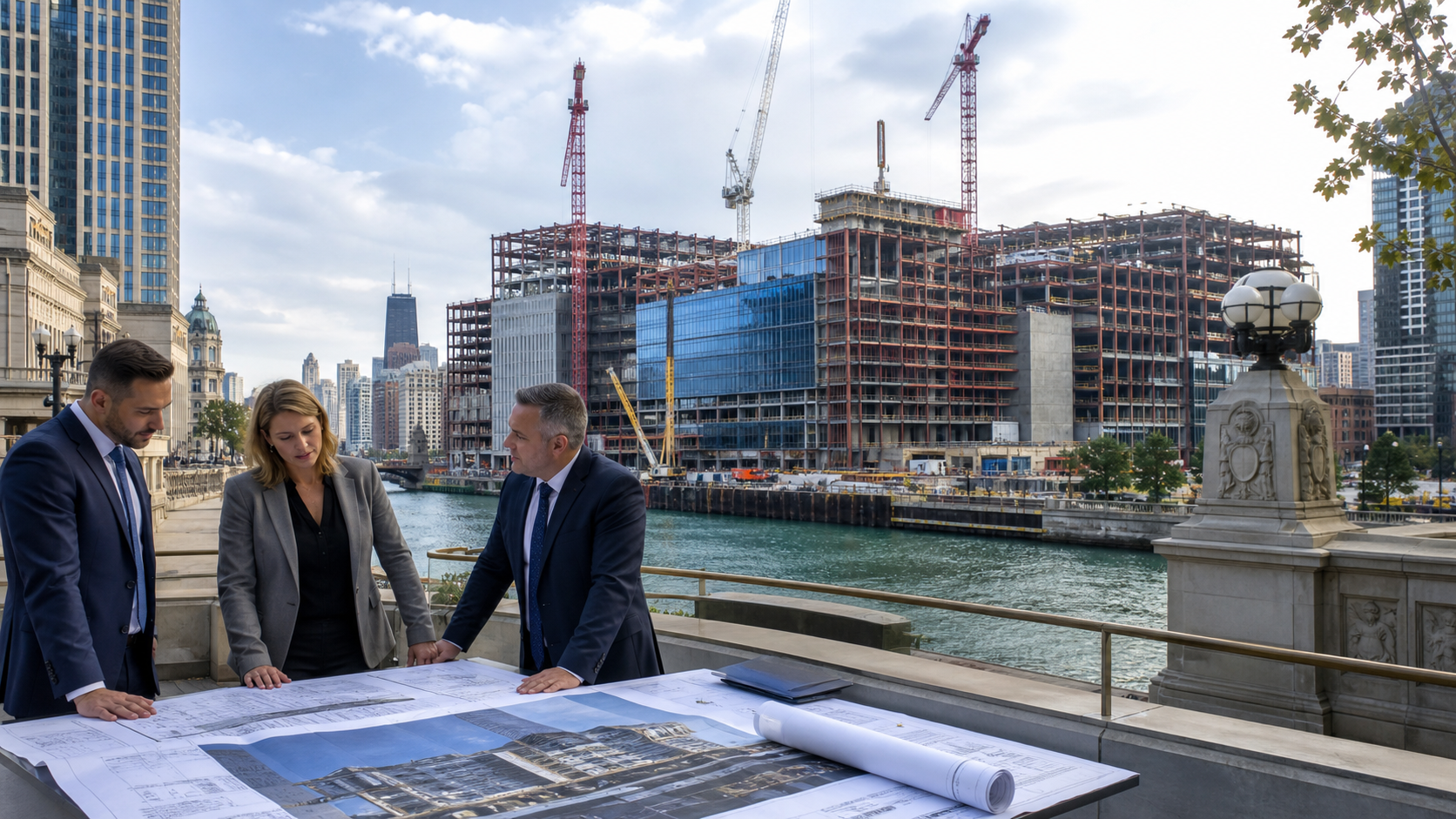 Unbranded Chicago casino construction and civic planning scene