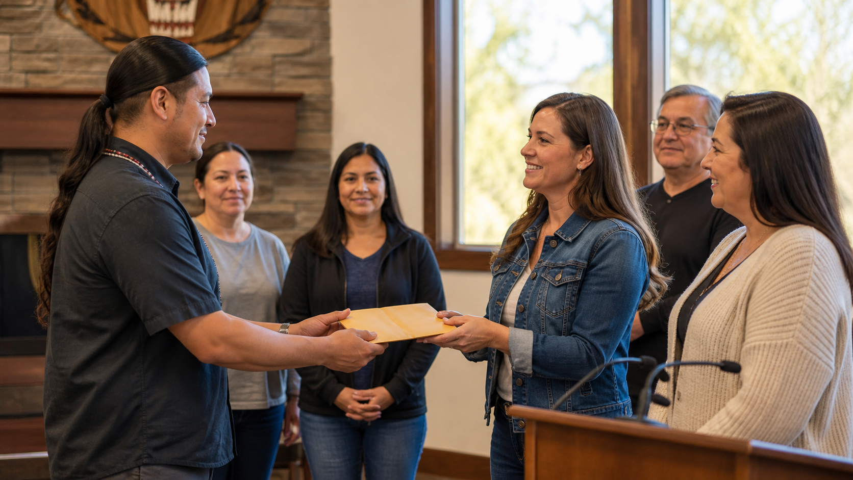tribal casino community donation editorial news image