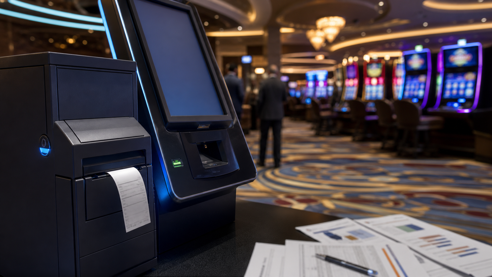 Unbranded casino technology kiosk and strategic review documents