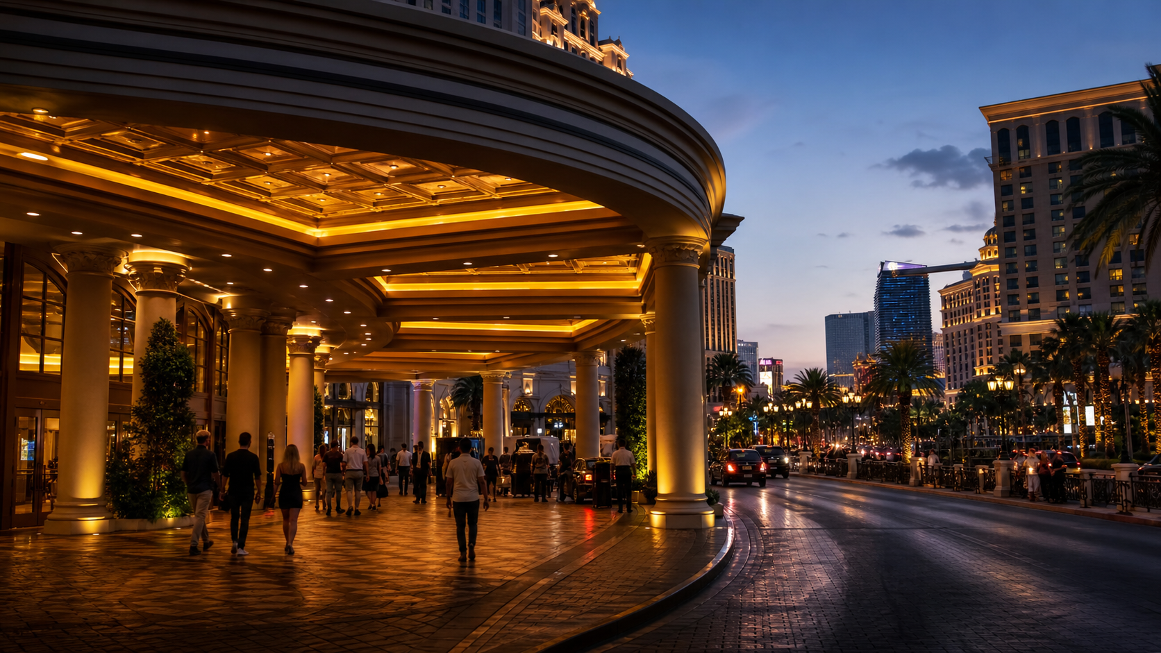 Las Vegas casino hotel editorial illustration