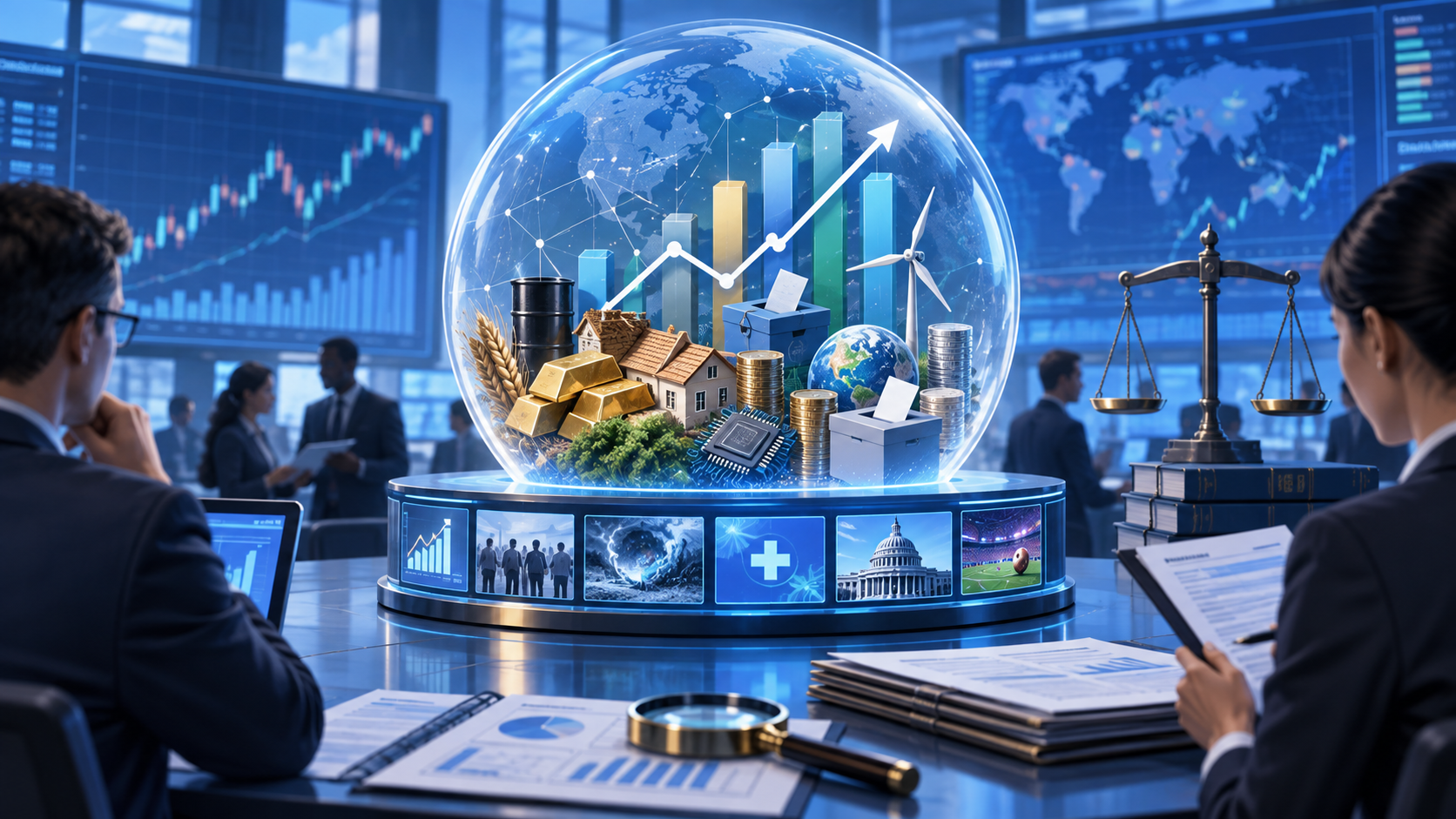 Editorial illustration comparing prediction markets with regulated sports betting
