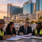 Editorial illustration for Encore Boston Harbor Strike Dispute Puts Labor Talks and Revenue Under Review
