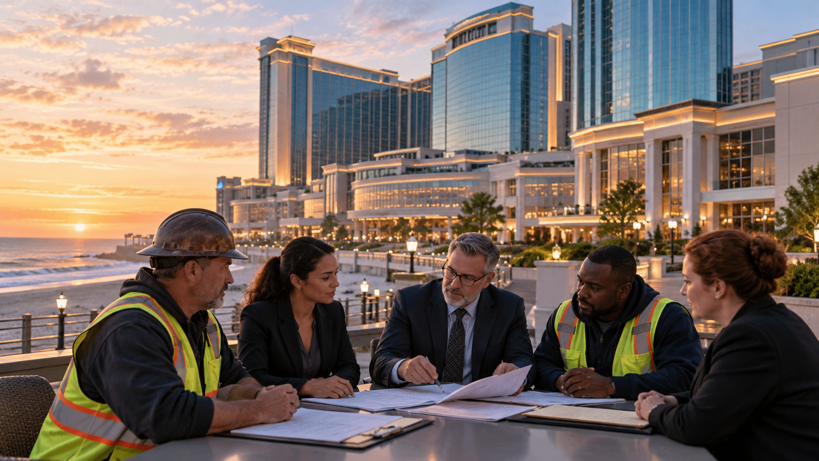 Editorial illustration for Encore Boston Harbor Strike Dispute Puts Labor Talks and Revenue Under Review